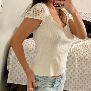 Urban outfitters White square neck shirt